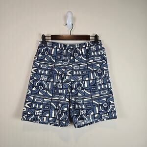 Patagonia Baggies Longs Shorts Mens Size S 7" Inseam New Visions New Navy 58035